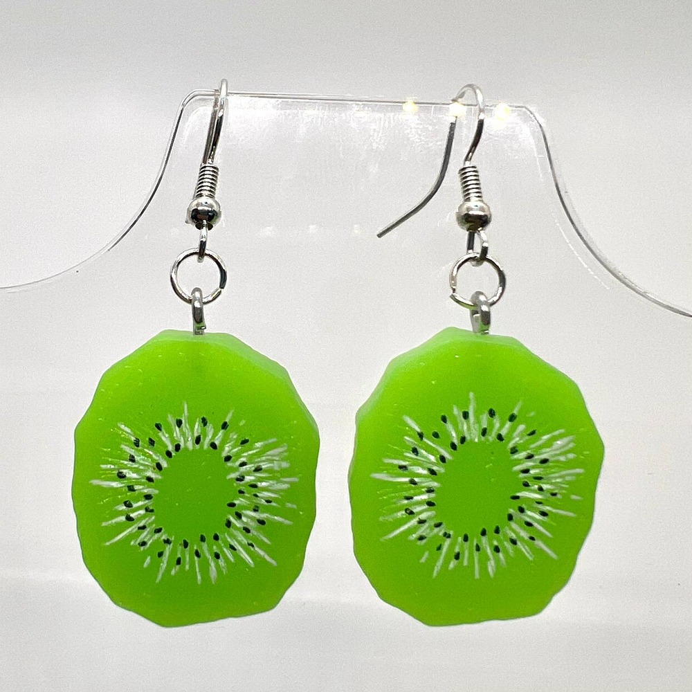 Kiwi Earrings - Fruit Earrings - Fruit Slice Earrings - Kiwi Accessories